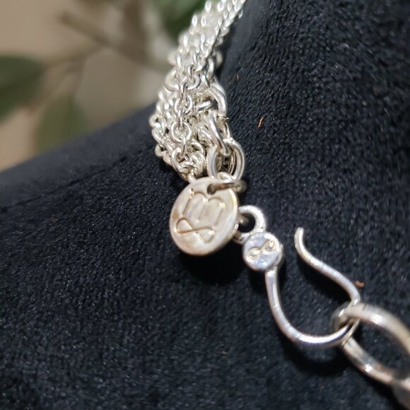 Women's Solid Multilayer Silver Link Chain Stylish Necklace - Picture 6 of 7